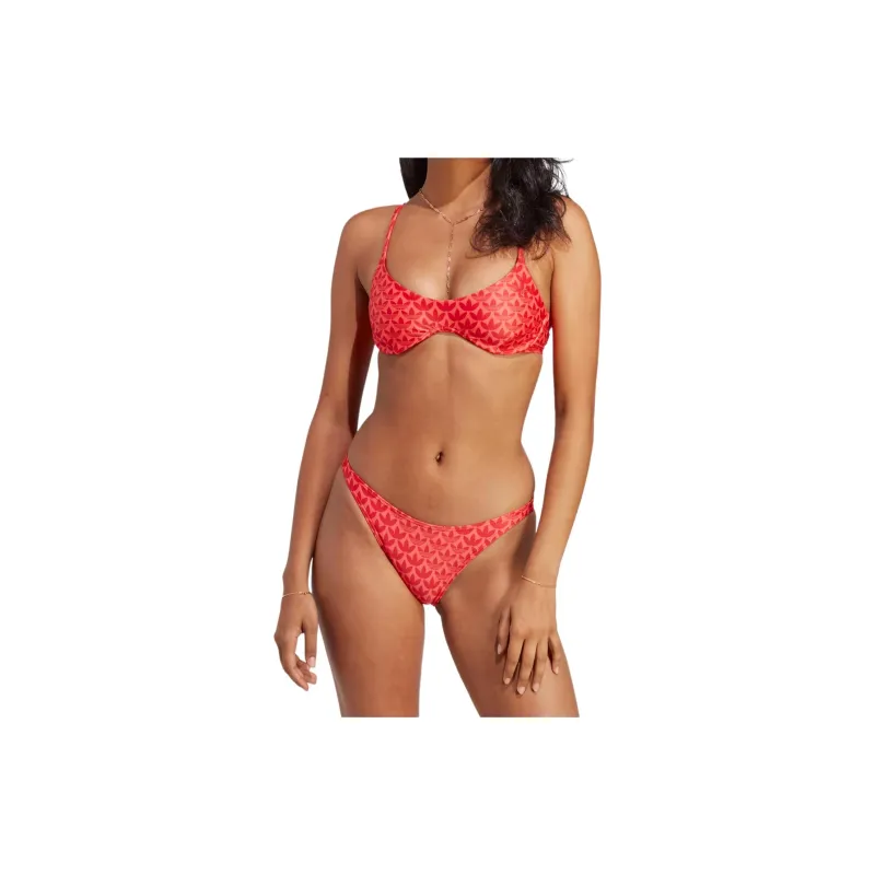 Adidas Originals Monogram Swim Top Two-Piece Swimsuits Women's Red-1