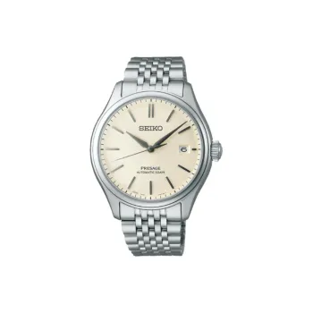 SEIKO Presage Series Automatic Mechanical Movement Stainless Steel Strap Watch Men's Watches White Dial
