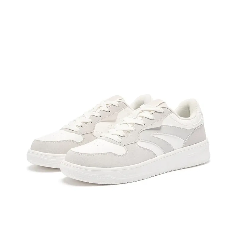 QIAODAN Anti Slip Wear Resistant Low Top Skateboard Shoes Men's White Gray-1