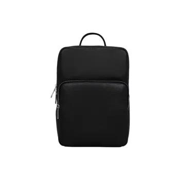 Ecco Cow Leather Backpack Large Size Unisex Black
