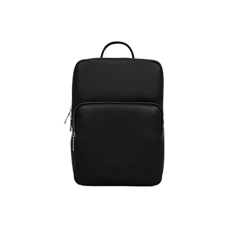 Ecco Cow Leather Backpack Large Size Unisex Black-0