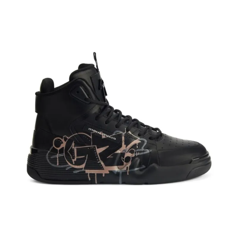 Giuseppe Zanotti Talon Graffiti print Leather Sneakers-1