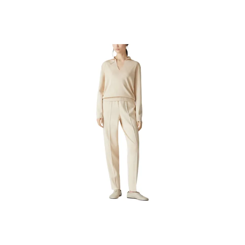 Loro Piana FW24 Casual Pants Women's Beige Milk-2