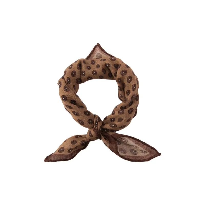 LARDINI Wool Silk Scarves Men's Light Coffee-1