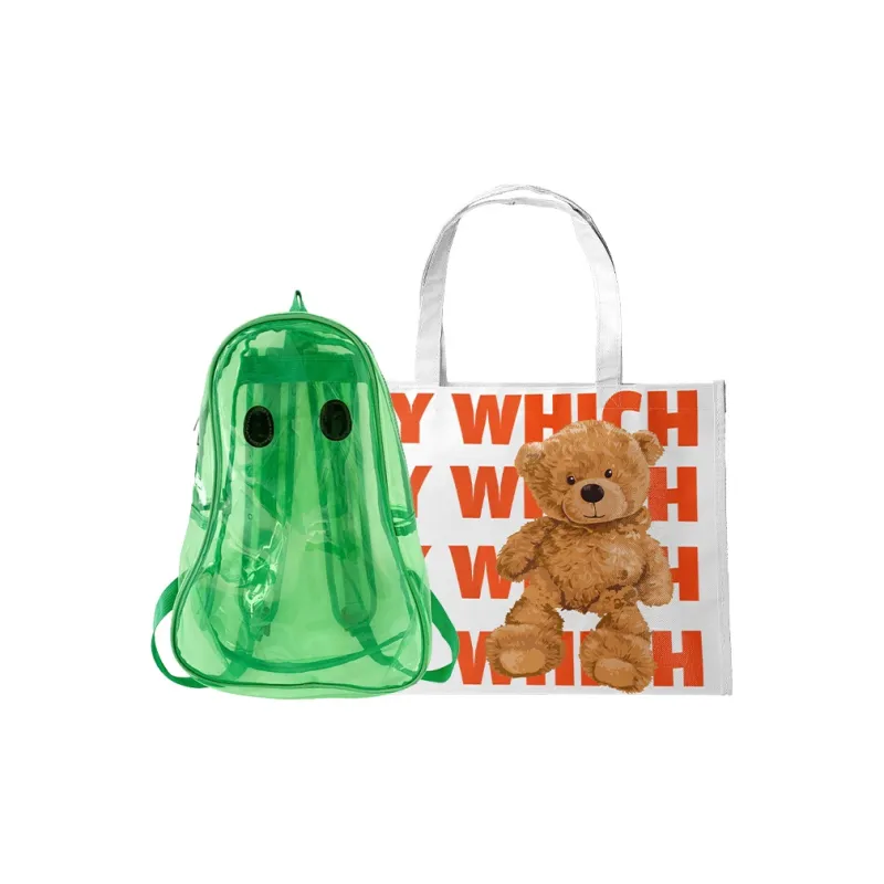 Bywhich PVC Backpack Regular Unisex White Green-14