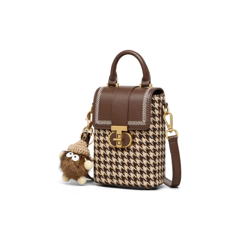MILLIE'S Fabric, Synthetic Leather Underarm Shoulder Bag, Crossbody Bag, Handbag Regular Women's Khaki & Coffee-2