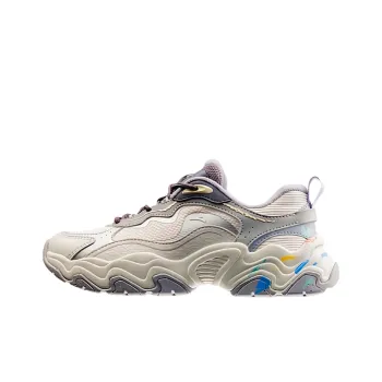 POP MART x Anta Meteorite Anti Slip Wear Resistant Low Top Chunky Sneakers Women's White Silver Gray