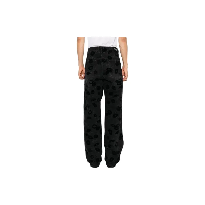 BALMAIN All over Logo Print Jeans-2