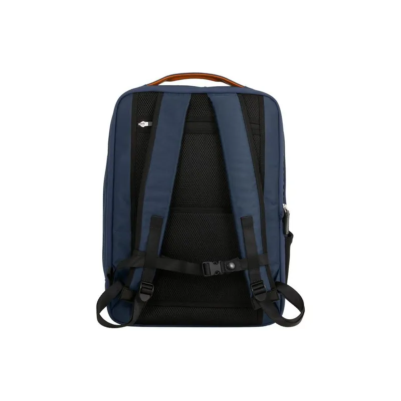 SAMSONITE Recycled Polyester Backpack Medium Size Unisex Marine Blue With Orange Accents-3