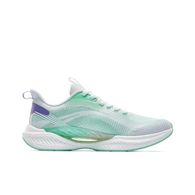 QIAODAN Anti Slip Wear Resistant Low Top Casual Running Shoes Men's Green White-1