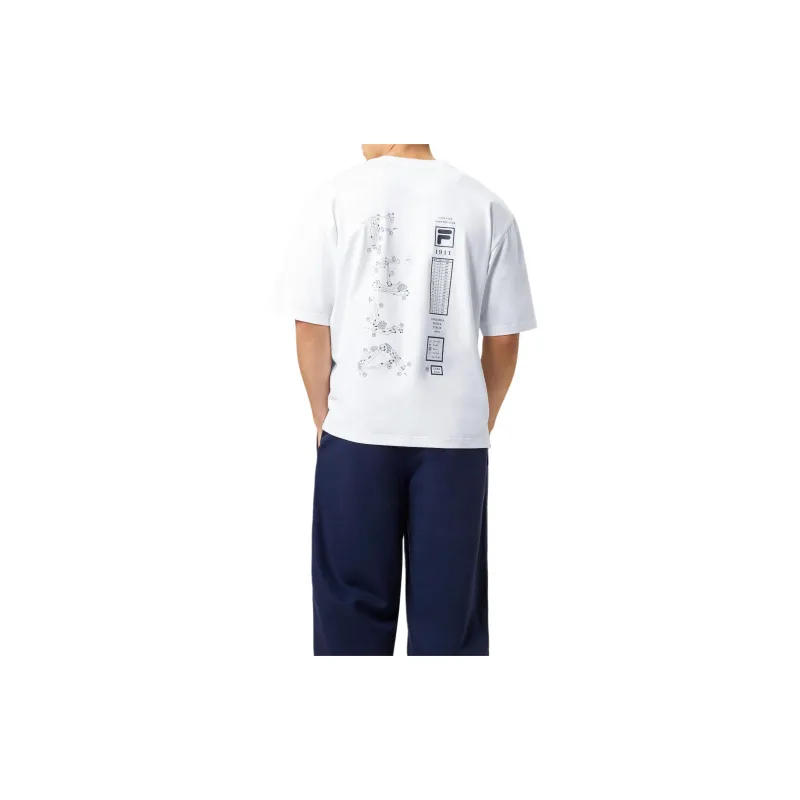 FILA Golf Series FW24 Country Club Course Map Bo T-Shirt Unisex White-1