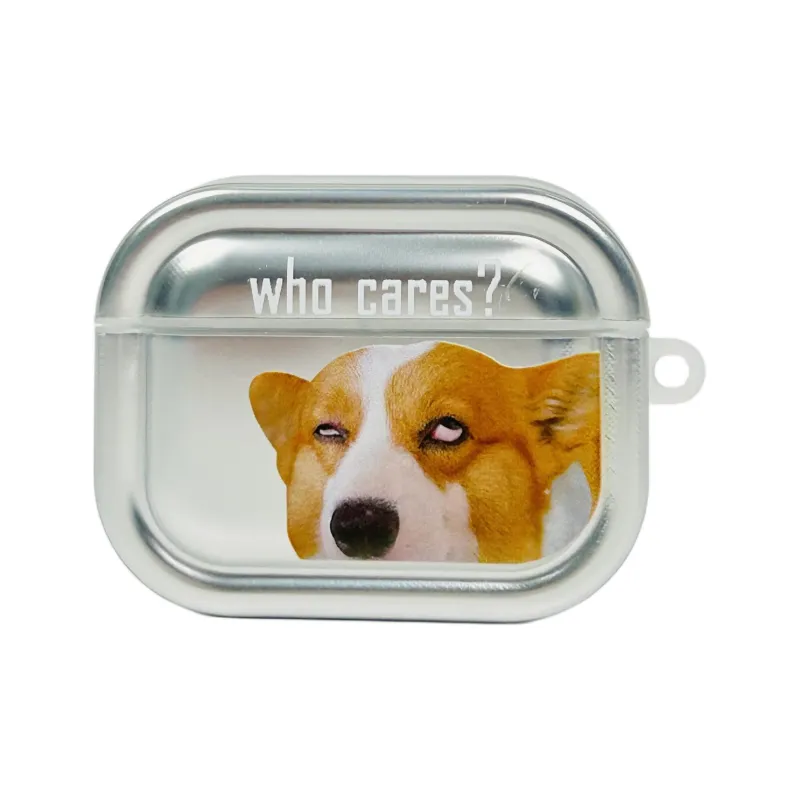 Compatibility With Apple AirPods 4/2/3/4th Generation/AirPods Pro/Pro 2 TPU Plated Silver Corgi Headphone Cases-4