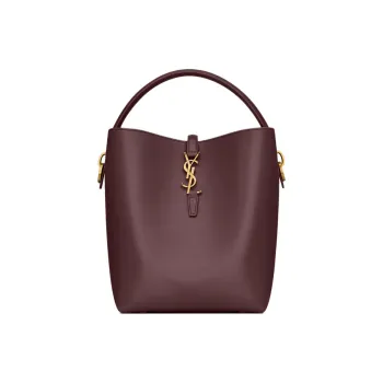 SAINT LAURENT Cow Leather Bucket Bag, Shoulder Bag, Crossbody Bag, Handbag Women's Cabernet Sauvignon Red