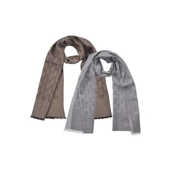 GUCCI Silk Knit Scarves Unisex Multicolor