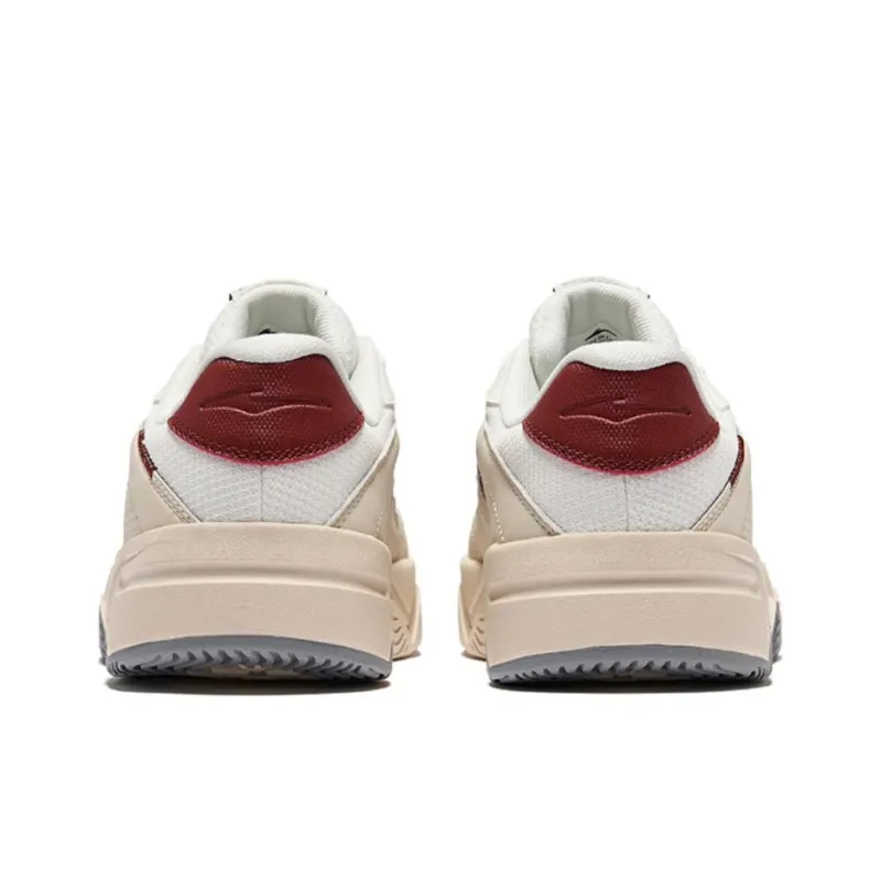 Erke Slip Resistant Lightweight Height Increasing Low Top Skateboard Shoes Men's Microcrystal White Warm Linen-3