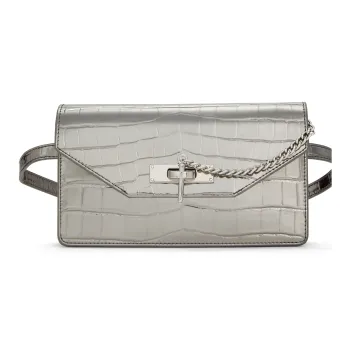 CHARLES&KEITH PU Shoulder Bag Small Size Women's Pewter Gray
