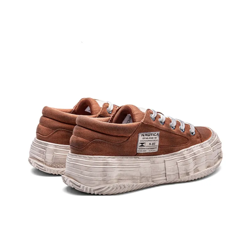 NAUTICA Distressed Beggar Shoes Anti Slip Wear Resistant Low Top Casual Shoes Men's Orange-3