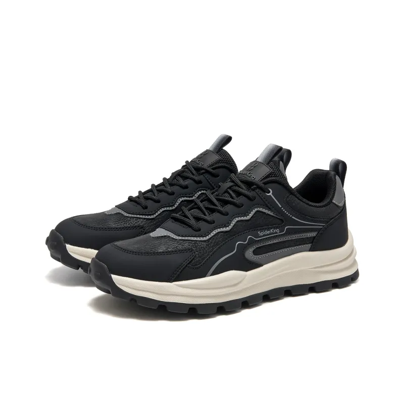 Spider King Anti Slip Wear Resistant Low Top Casual Shoes Men's Black-3