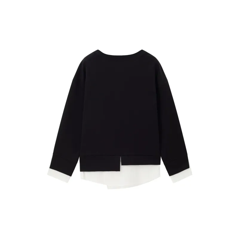UNIQLO Sweatshirt Women's Black White Color Blocking-1
