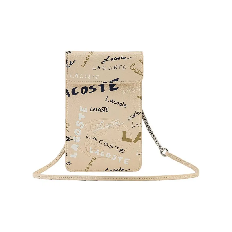 LACOSTE Cow Leather Shoulder Bag Crossbody Bag Women's Oyster Gray-0