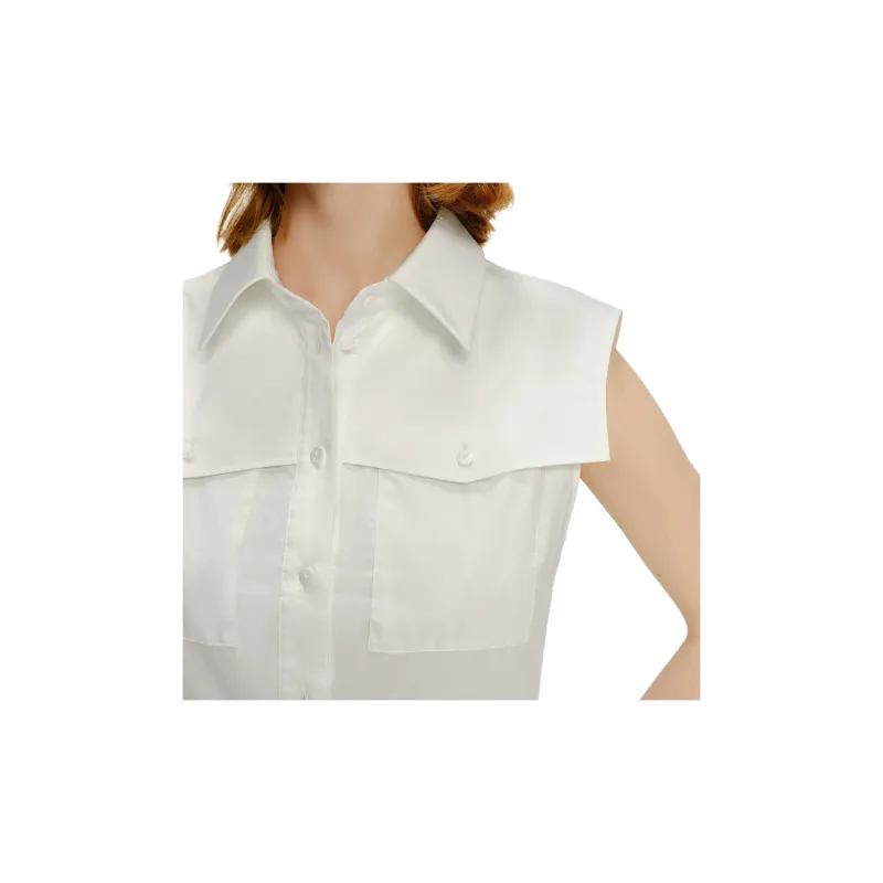 KARL LAGERFELD SS24 Sleeveless Dress Women's White-4