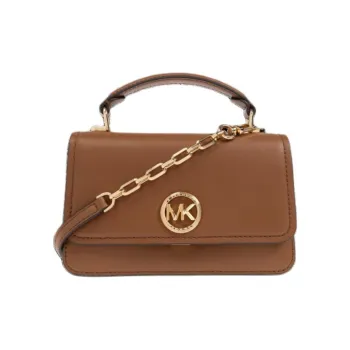 MICHAEL KORS Delancey Leather Shoulder Bag, Crossbody Bag, Handbag Women's Brown
