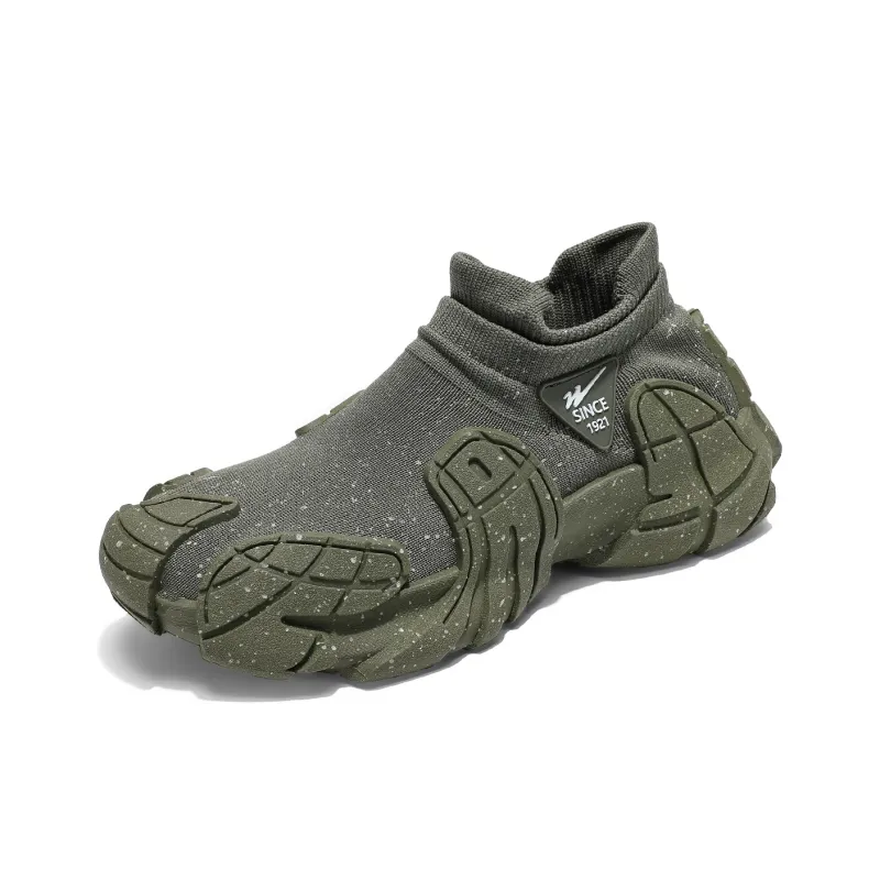 Binary Low Top Chunky Sneakers Men's Army Green-1