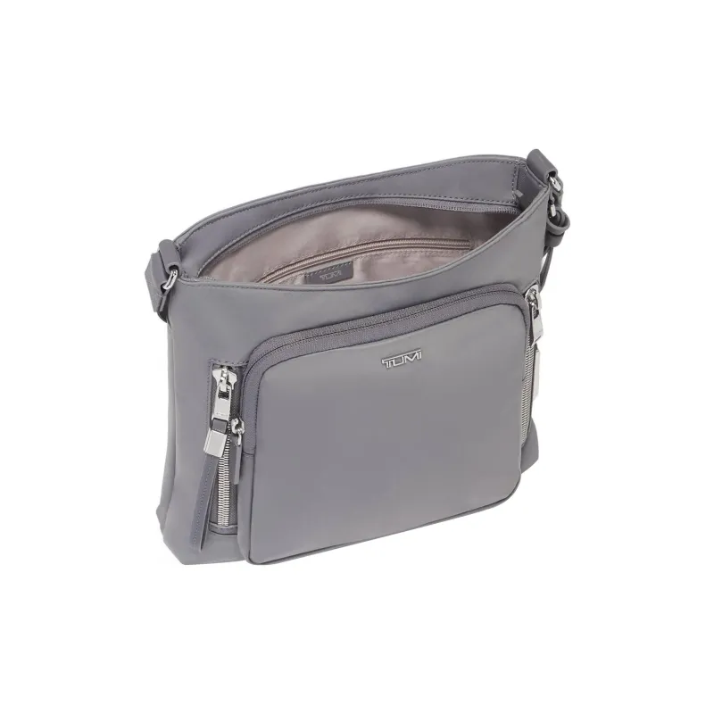 TUMI Voyageur Nylon Messenger Bag, Shoulder Bag, Crossbody Bag Medium Size Women's Gray-1