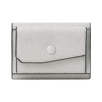 Valextra Pocket Grain Calfskin Coin Purse Men's Smoke Gray