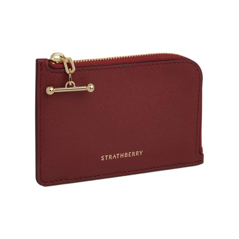 Strathberry Smooth Calf Leather Wallet Women's Ox Blood Red-1