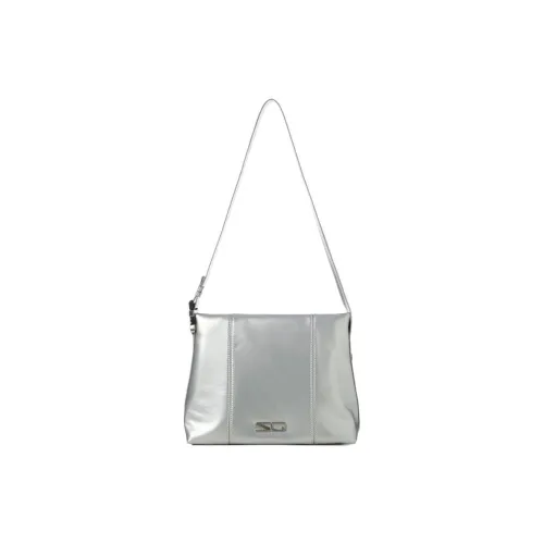 SQUARE Line Microfiber Synthetic Leather Shoulder Bag Medium Size Women's Multicolor