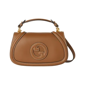 GUCCI Blondie Leather Shoulder Bag Crossbody Bag Handbag Small Size Women's Brown