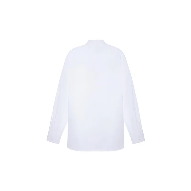 Burberry FW22 Men Embroidery Point Collar Long Sleeve Shirt White-1