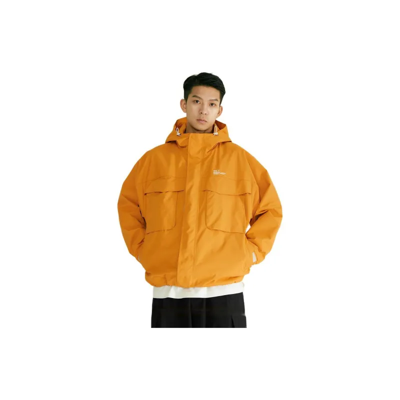 PEACEBIRD MEN Eye C Collaboration Series Jackets Coats Men's Orange-2