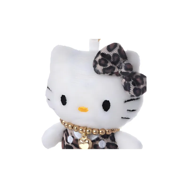 Hello Kitty Leopard Dolls Plush Pendant Small Size High 13CM Length-3