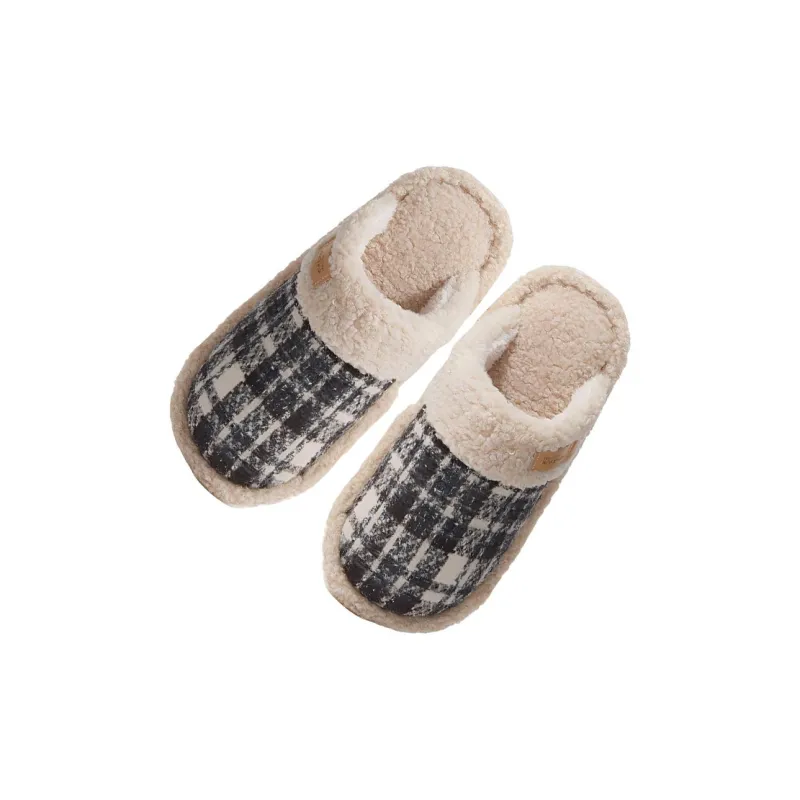 Cotton Slippers For Fall And Winter Indoor Unisex Slip Resistant Fleece Lined Warm Couple's Floor Cotton Slippers-29
