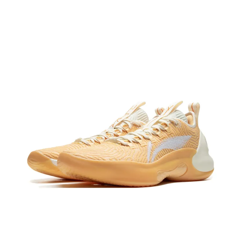 LiNing Charming Ultra Low Anti Slip Wear Resistant Low Top Basketball Shoes Men's Soft Apricot Yellow-2