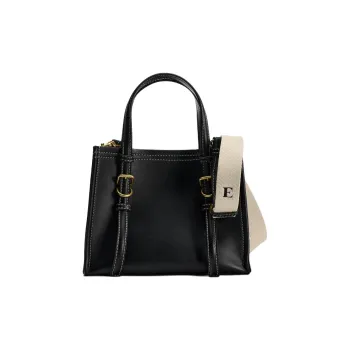 ZARA Polyurethane Tote Bag Shopping Bag Handbag Mini Women's Black