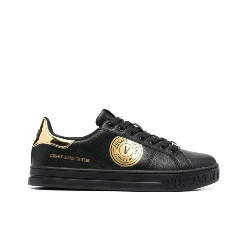 VERSACE JEANS Couture Logo-patch Leather Low-top Sneakers-1
