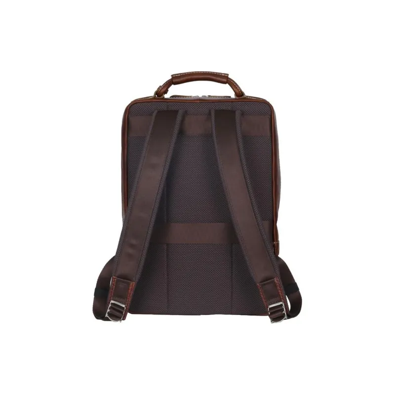 SAMSONITE Cow Leather Backpack Unisex Brown-4