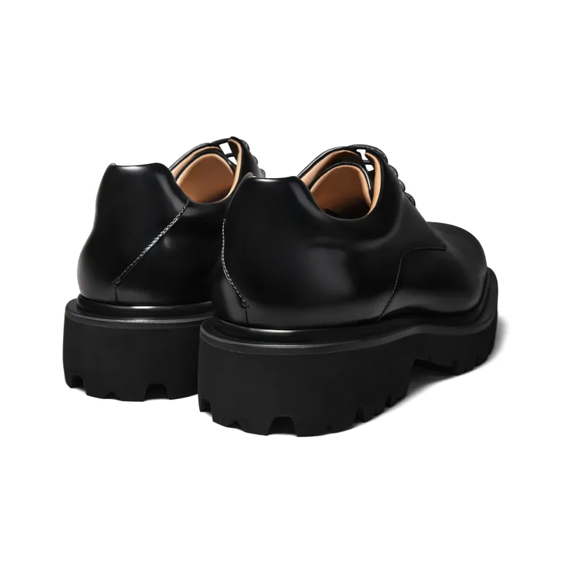 THOM WILLS Cleanfit Shiny Chunky Derby Shoes Casual Shoes 4cm Men's Black-3