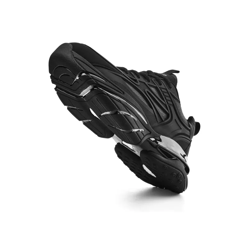 JEEP SPIRIT Anti-Slip And Wear-Resistant Lightweight Height Increasing Low-Top Chunky Sneakers Men's Graphite Silver-11