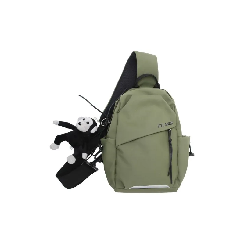 Techson Nylon Sling Bag Regular Unisex Black Green Blue Ecru-2