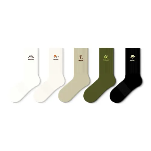JKN Mid Calf Socks Unisex 5 Pack, Couple's