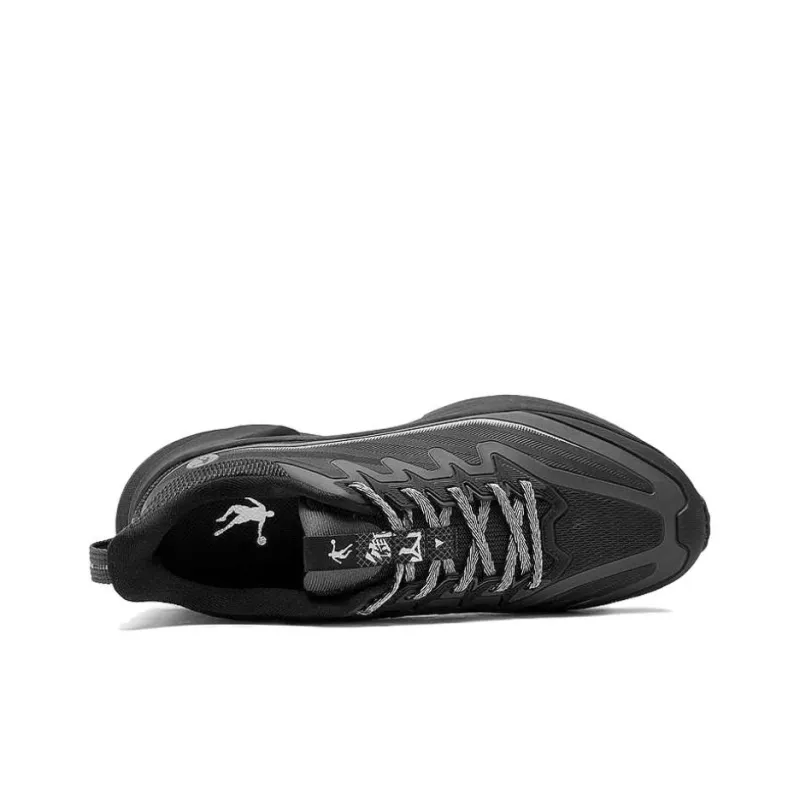 QIAODAN Anti Slip Wear Resistant Low Top Casual Running Shoes Men's Black Gray-3