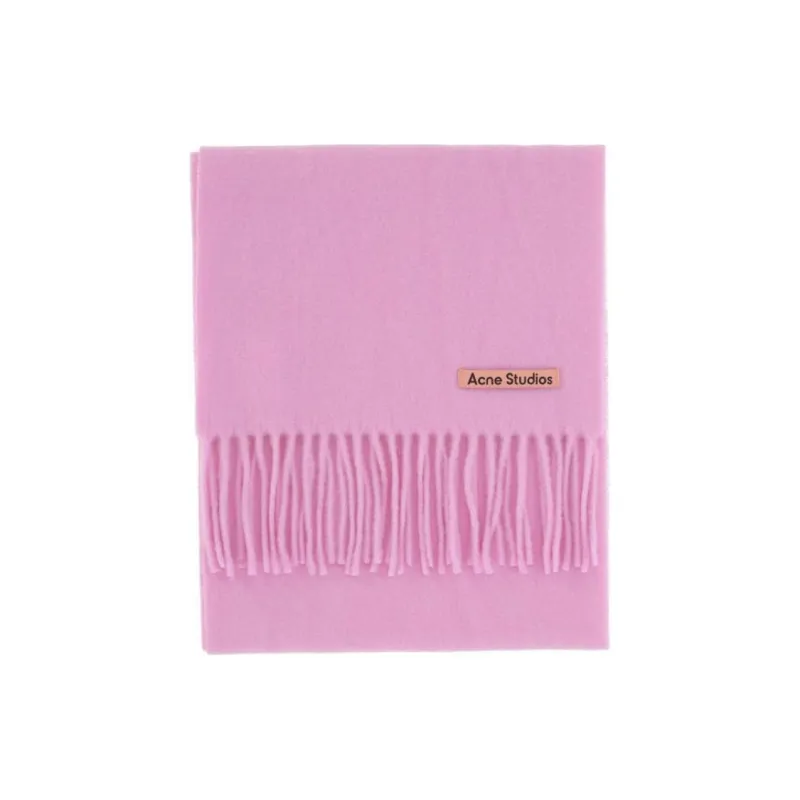 Acne Studios Wool Knit Scarves Unisex Cotton Candy Pink-1