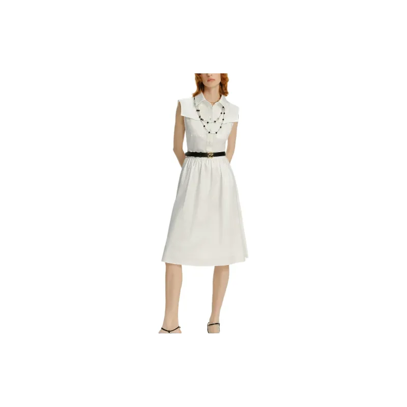 KARL LAGERFELD SS24 Sleeveless Dress Women's White-1