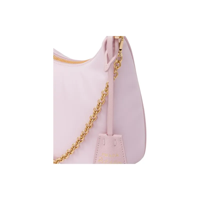 PRADA Re-Edition Fabric Hobo Bag Portable Crossbody Bag Shoulder Bag Mini Women's Snowflake Gypsum-4