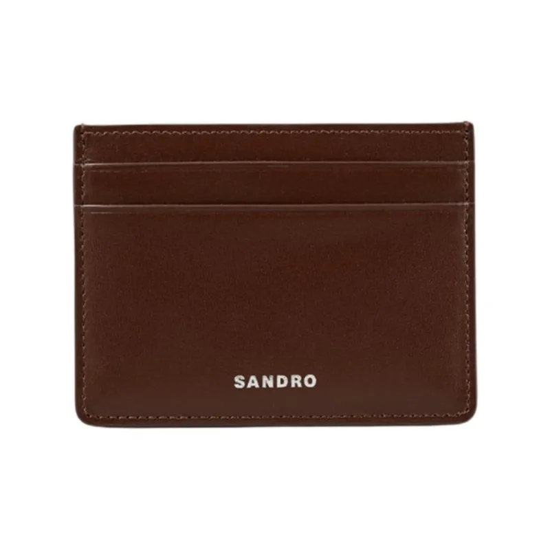Sandro Cow Leather Card Holder Mini Men's Brown Yellow-0