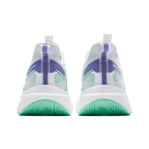 QIAODAN Anti Slip Wear Resistant Low Top Casual Running Shoes Men's Green White-5